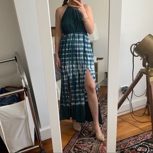 Beautiful teal summer maxi dress